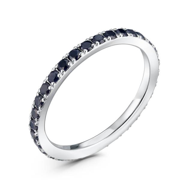 Кольцо из белого золота с сапфирами (060470)