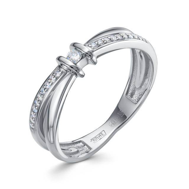 Помолвочное кольцо из платины с бриллиантами (060621)