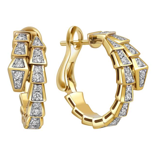 Серьги из жёлтого золота с бриллиантами (059137)