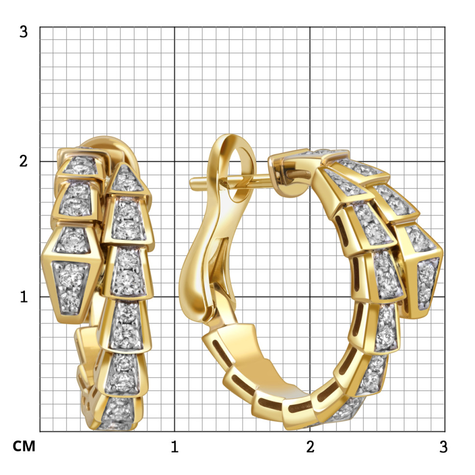 Серьги из жёлтого золота с бриллиантами (059137)