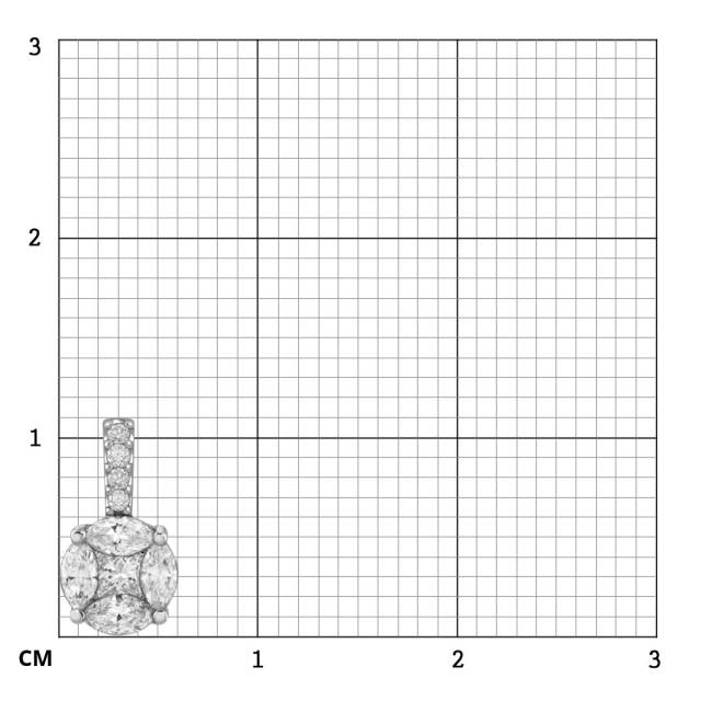 Кулон из белого золота с бриллиантами (043924)