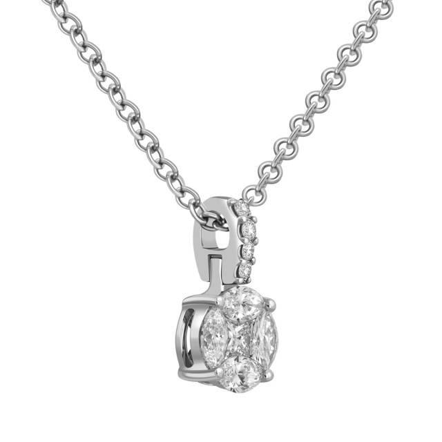 Кулон из белого золота с бриллиантами (043924)