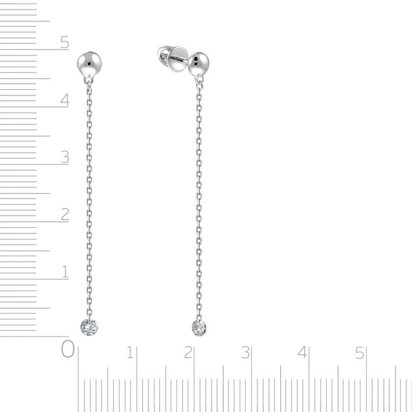Серьги из белого золота с бриллиантами (047692)