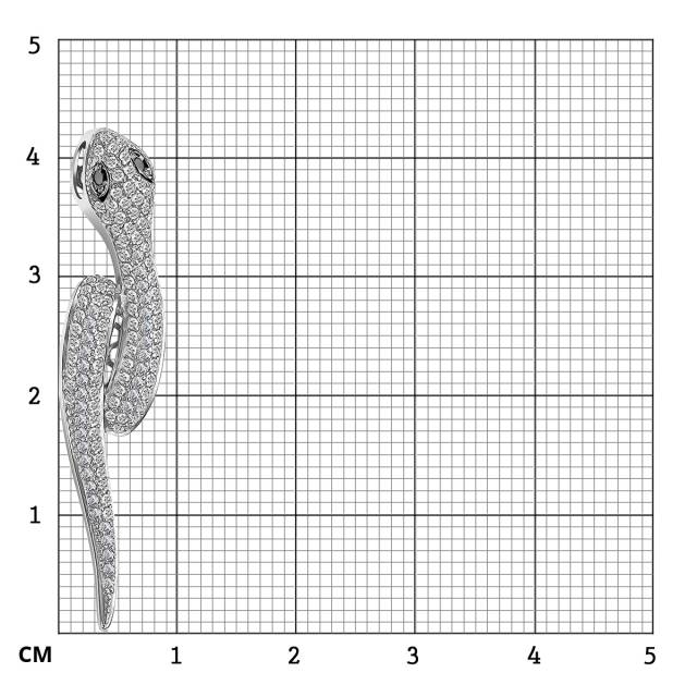 Кулон из белого золота с бриллиантами (055208)