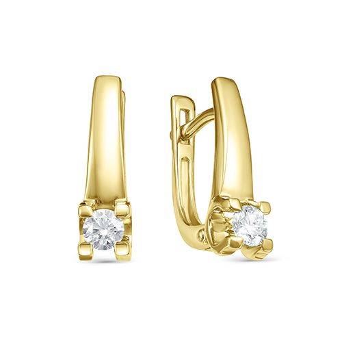 Серьги из жёлтого золота с бриллиантами (034516)