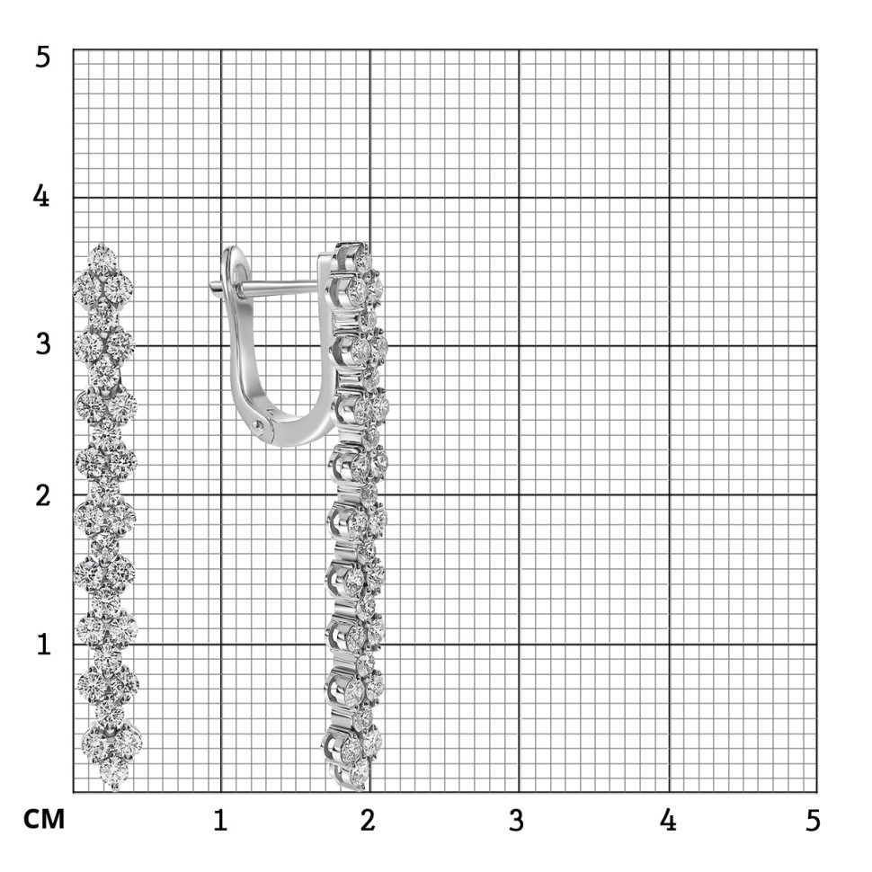 Серьги из белого золота с бриллиантами (063695)