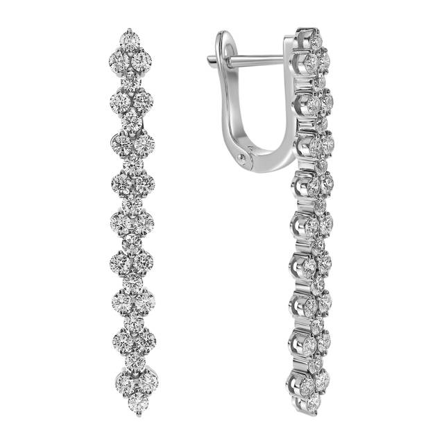 Серьги из белого золота с бриллиантами (063695)