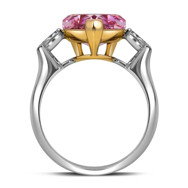 Помолвочное кольцо с розовым бриллиантом "Сердце" (060853)