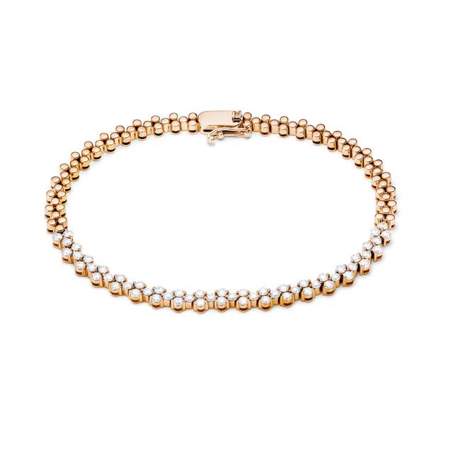 Браслет из красного золота с бриллиантами (050519)