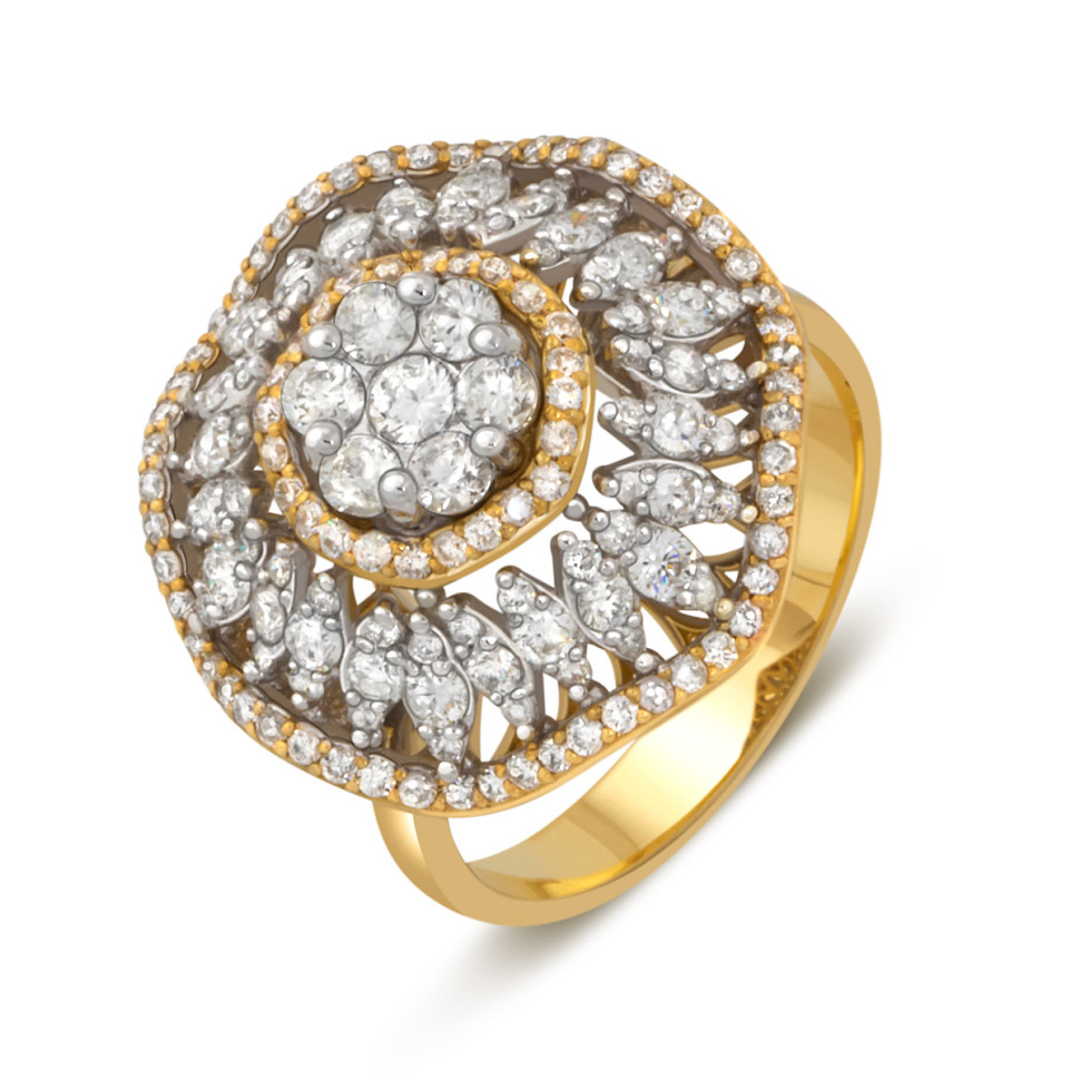 Кольцо из жёлтого золота с бриллиантами (040400)