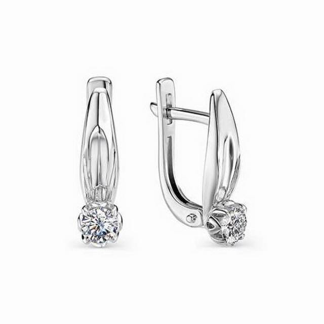 Серьги из белого золота с бриллиантами (031598)