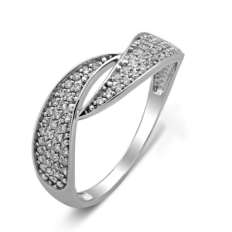 Кольцо из белого золота с бриллиантами (028522)