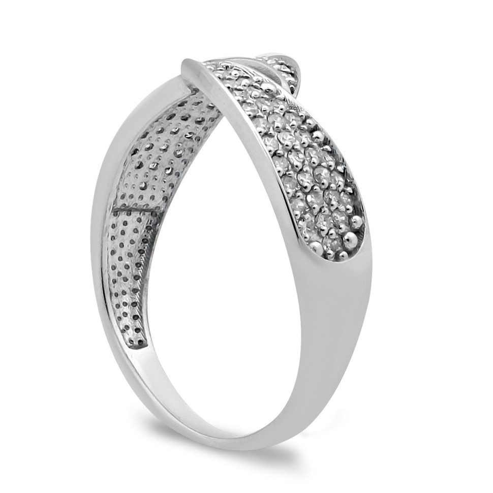 Кольцо из белого золота с бриллиантами (028522)