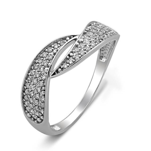 Кольцо из белого золота с бриллиантами (028522)