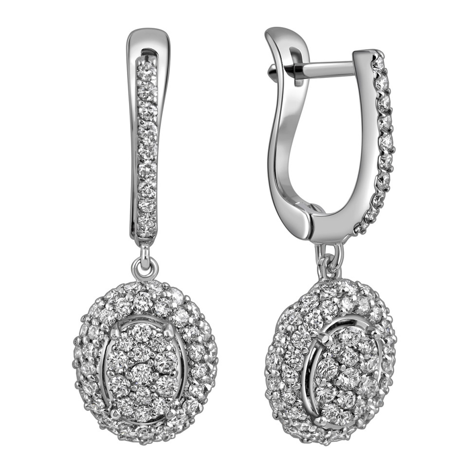 Серьги из белого золота с бриллиантами (025234)