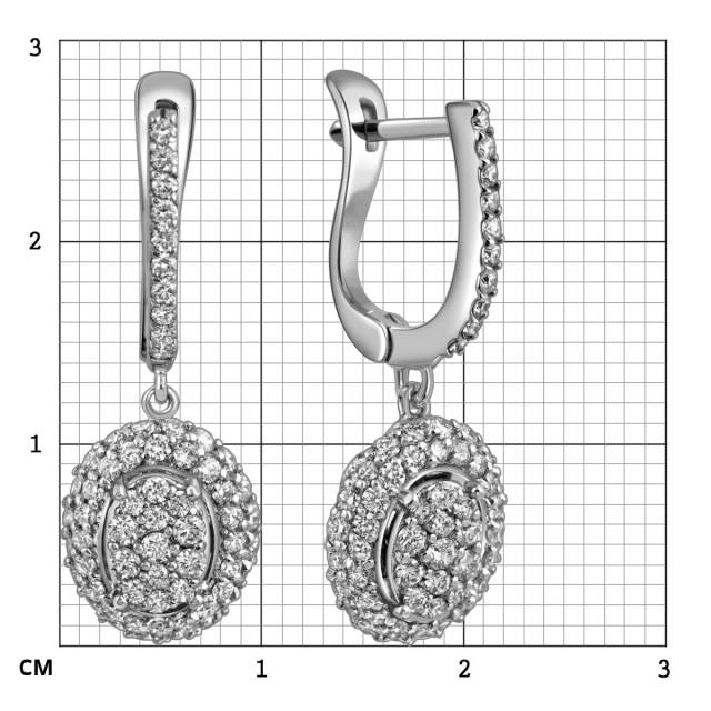 Серьги из белого золота с бриллиантами (025234)