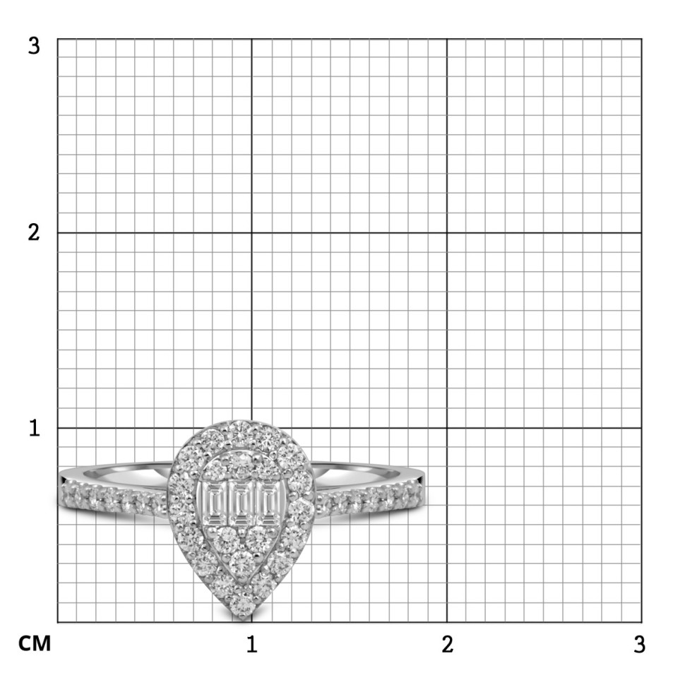 Кольцо из белого золота с бриллиантами (054644)