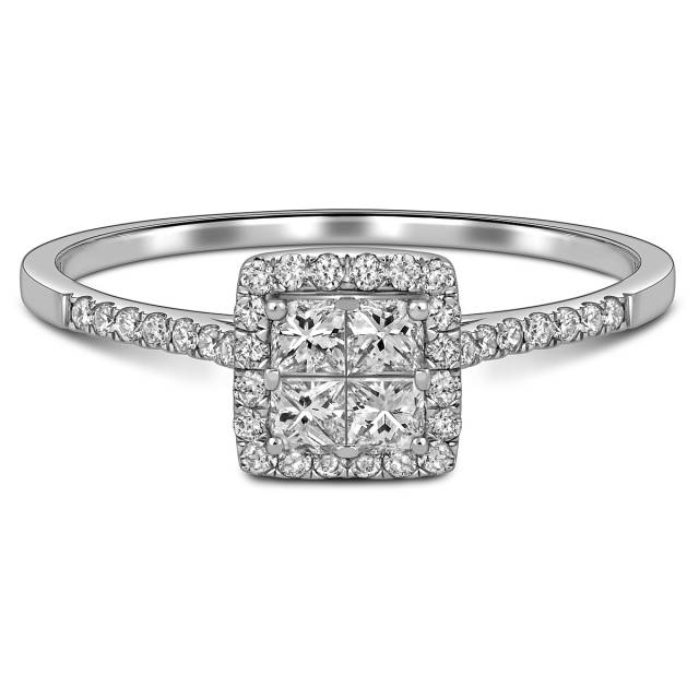 Кольцо из белого золота с бриллиантами (057700)