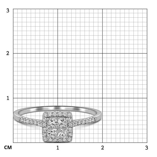 Кольцо из белого золота с бриллиантами (057700)
