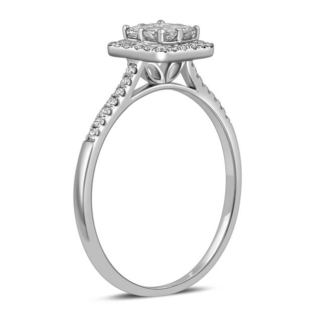 Кольцо из белого золота с бриллиантами (057700)