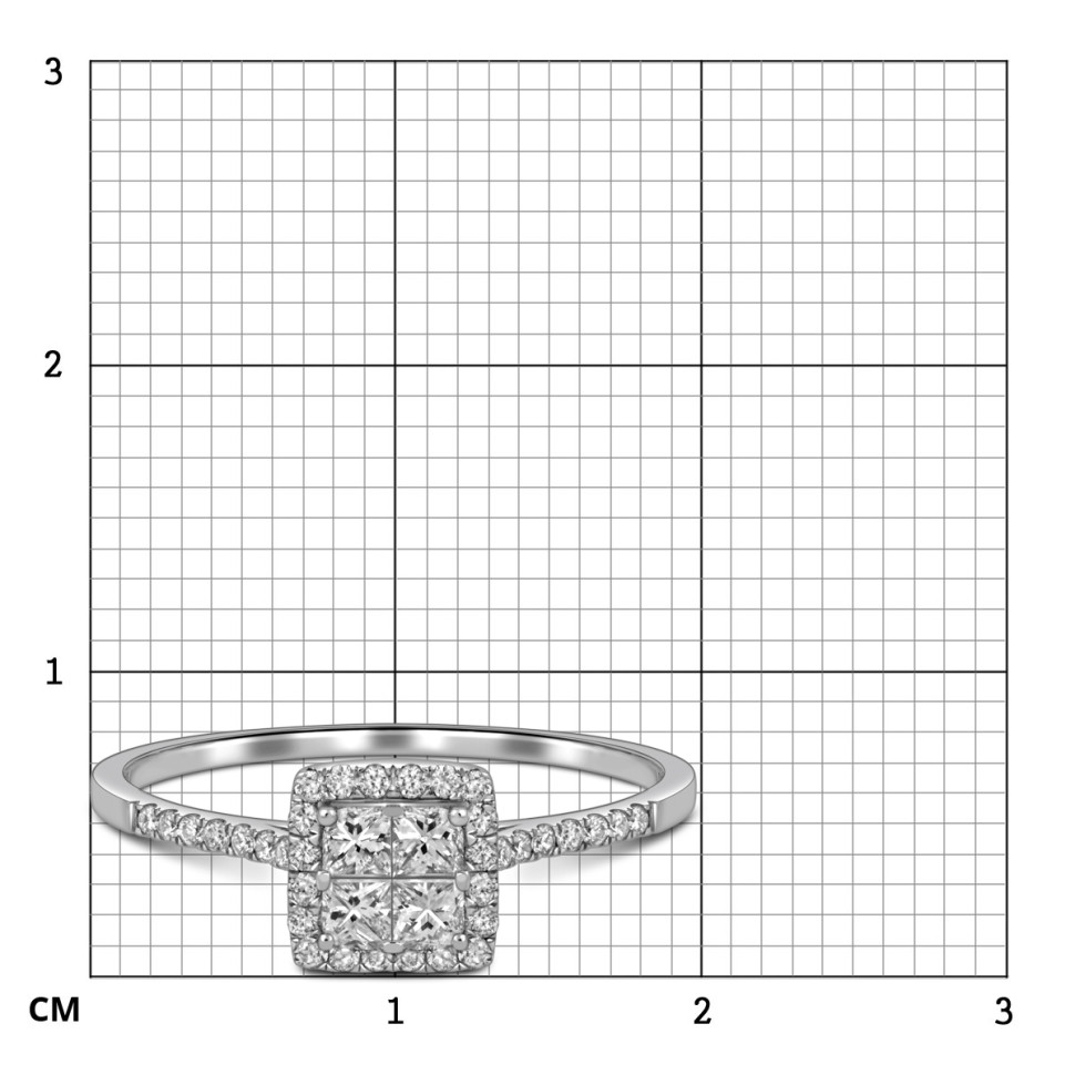 Кольцо из белого золота с бриллиантами (057700)