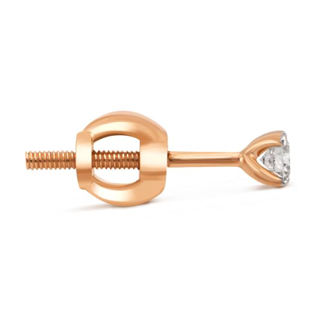 Серьги пусеты из красного золота с бриллиантами (032799)