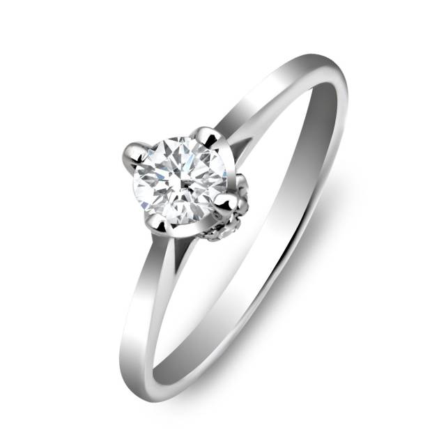 Помолвочное кольцо из белого золота с бриллиантами (009501)