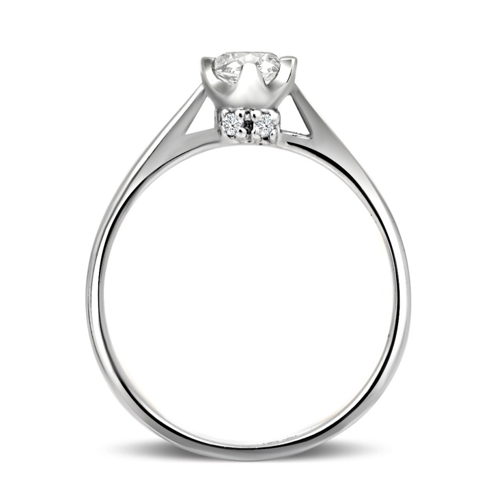 Помолвочное кольцо из белого золота с бриллиантами (009501)