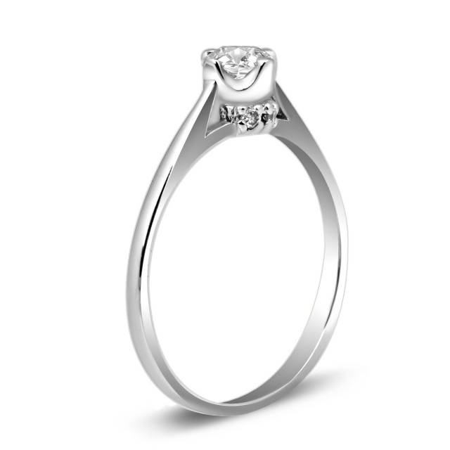 Помолвочное кольцо из белого золота с бриллиантами (009501)