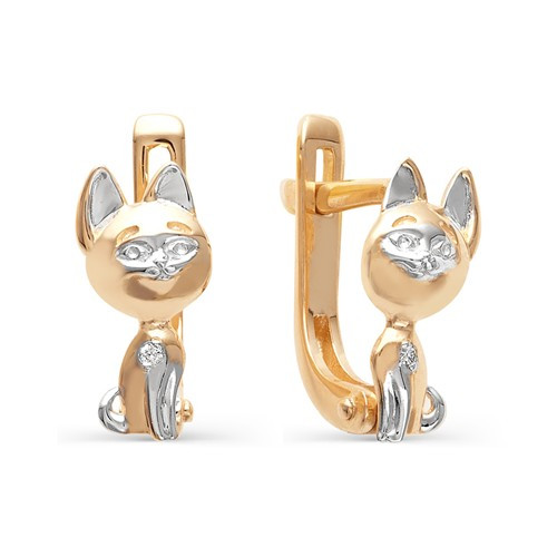 Серьги из красного золота с бриллиантами 