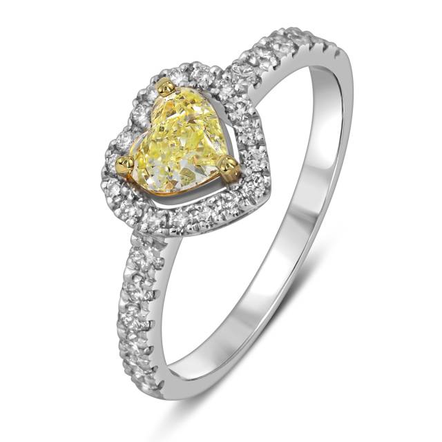 Помолвочное кольцо из белого золота с бриллиантами "Сердце" (059695)