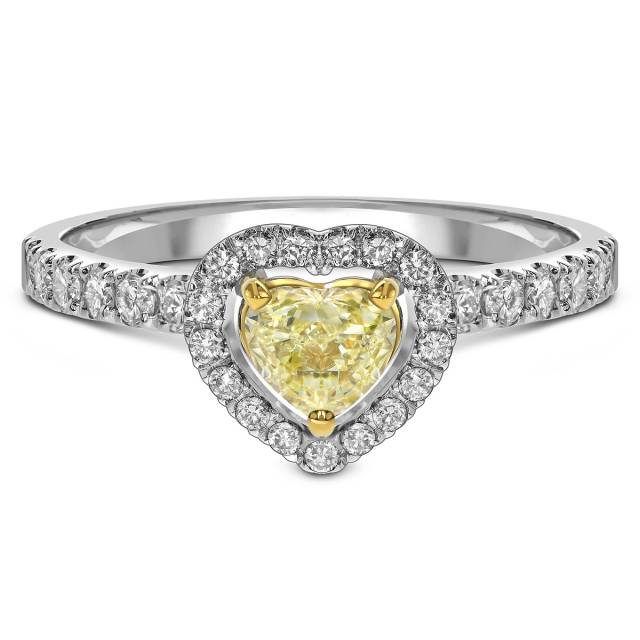 Помолвочное кольцо из белого золота с бриллиантами "Сердце" (059695)