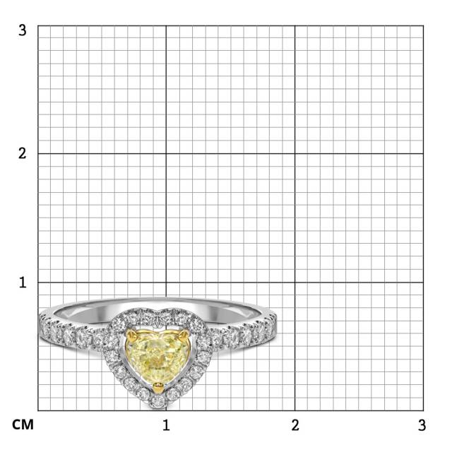 Помолвочное кольцо из белого золота с бриллиантами "Сердце" (059695)