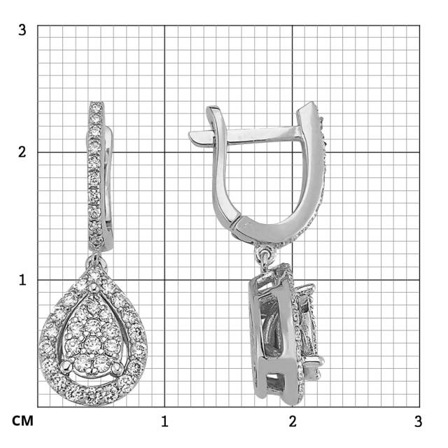 Серьги из белого золота с бриллиантами (063997)