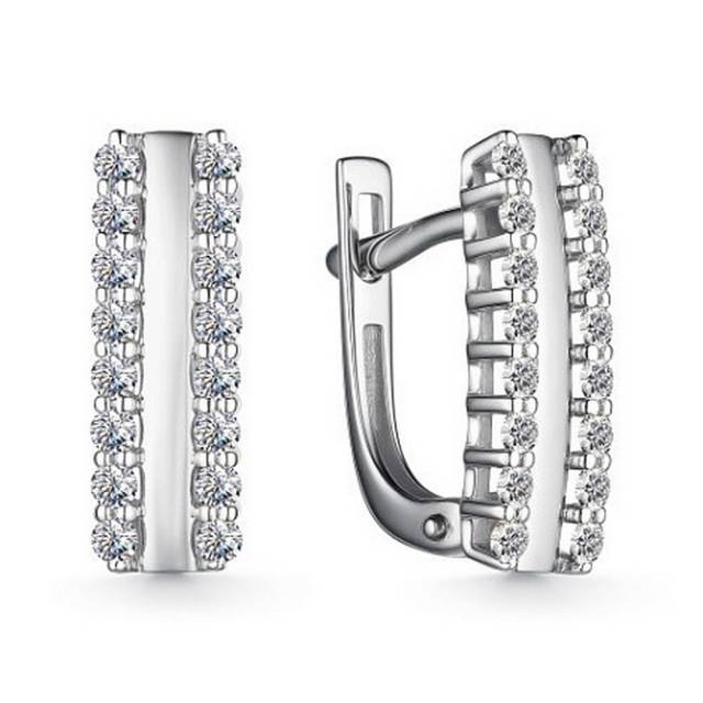 Серьги из белого золота с бриллиантами (059474)