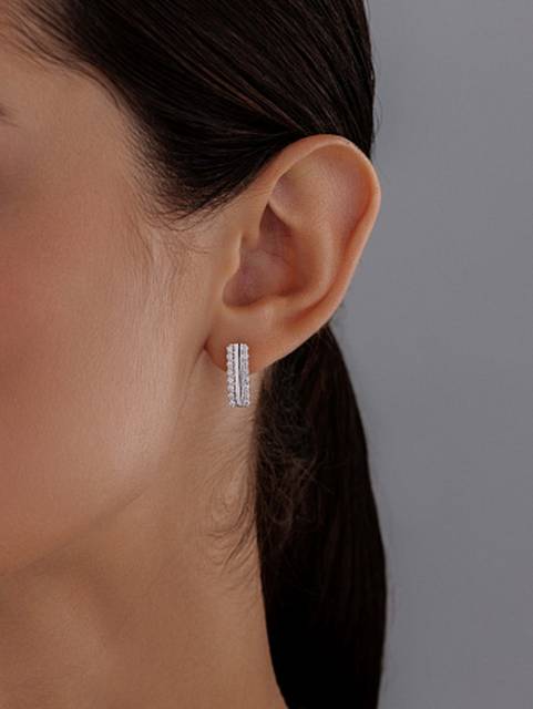 Серьги из белого золота с бриллиантами (059474)