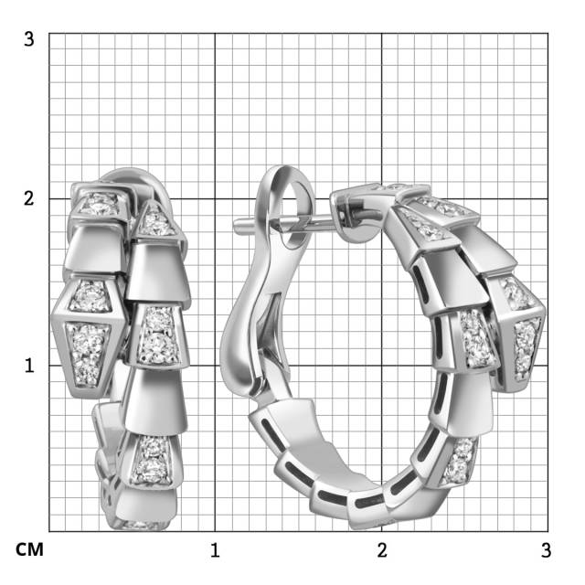 Серьги из белого золота с бриллиантами (058535)