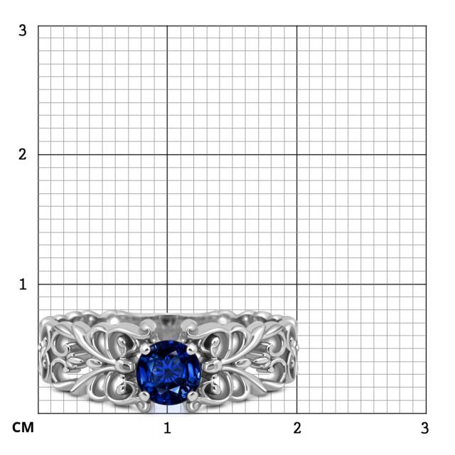 Кольцо из белого золота с сапфиром (049029)