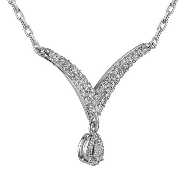 Колье из белого золота с бриллиантами (063648)