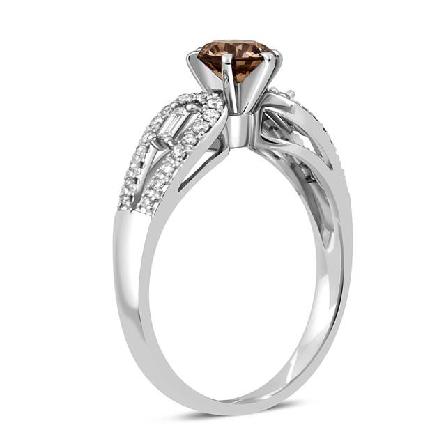 Помолвочное кольцо из белого золота с бриллиантами (048180)