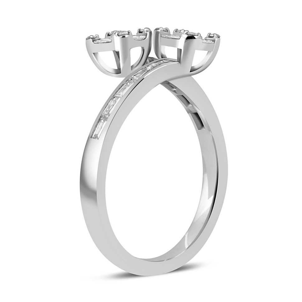 Кольцо из белого золота с бриллиантами (047287)