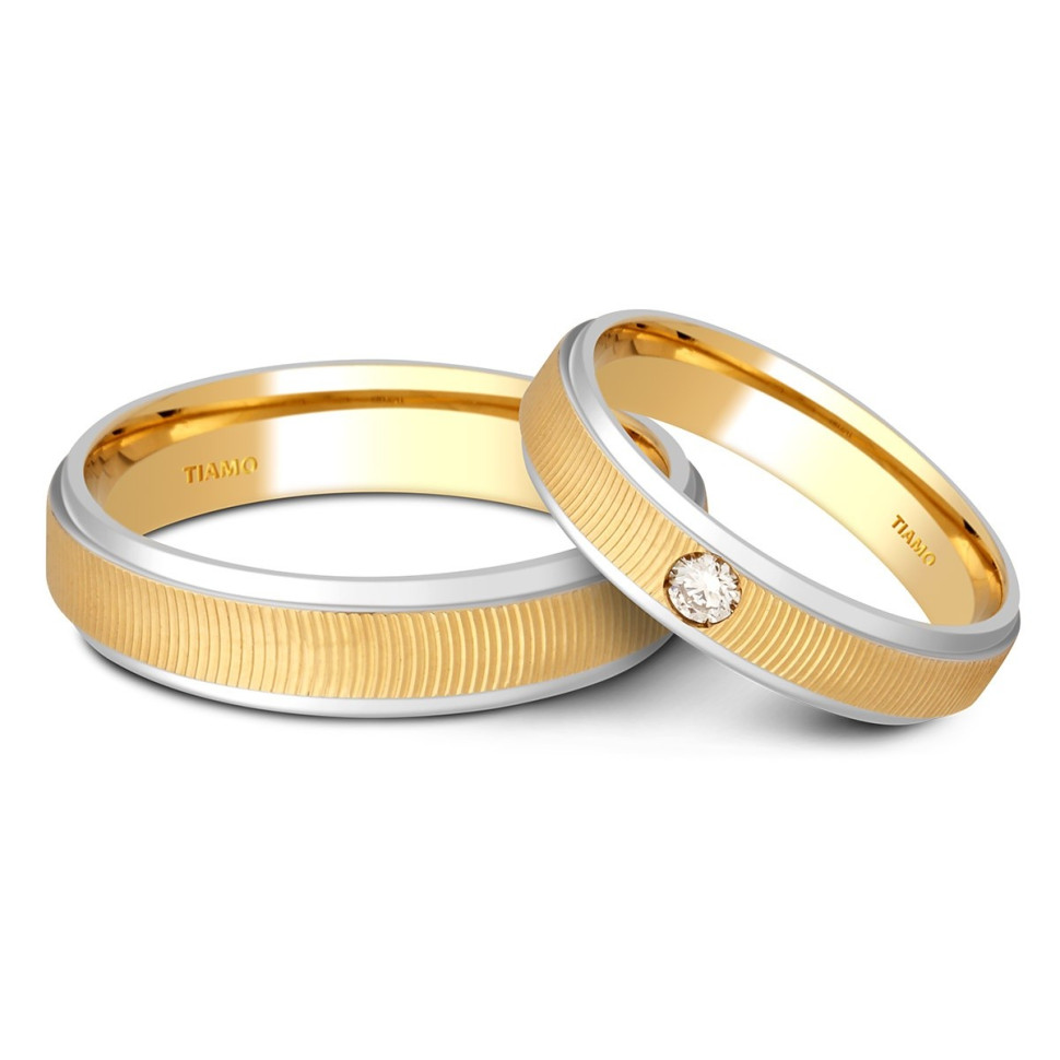 Обручальное кольцо из комбинированного золота TIAMO (000075)
