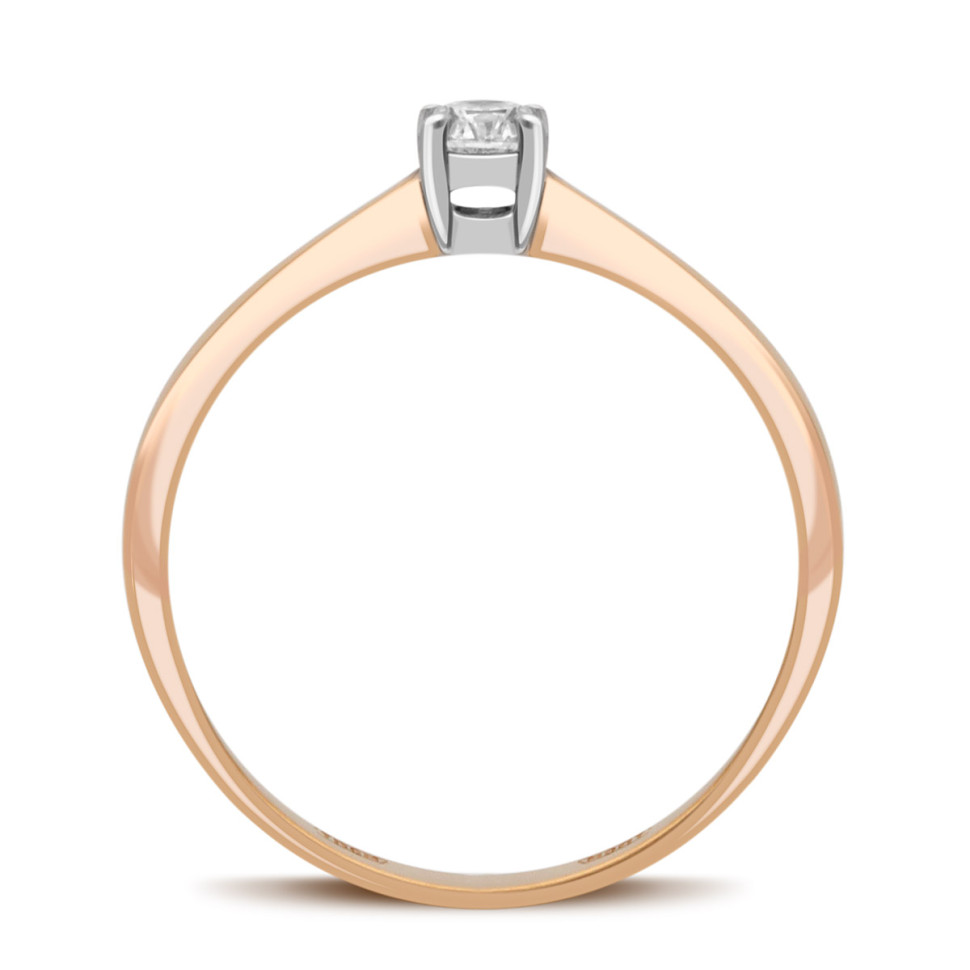 Помолвочное кольцо из красного золота с бриллиантом (032053)