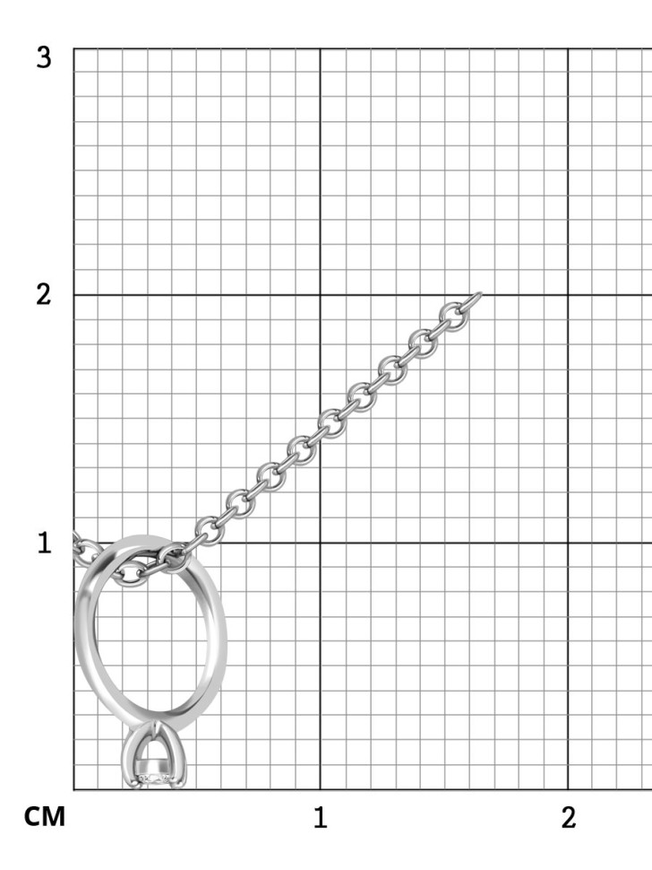 Кулон в виде помолвочного кольца из белого золота с бриллиантом (036496)