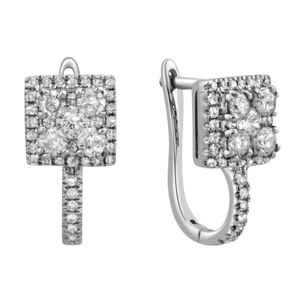 Серьги из белого золота с бриллиантами (037385)