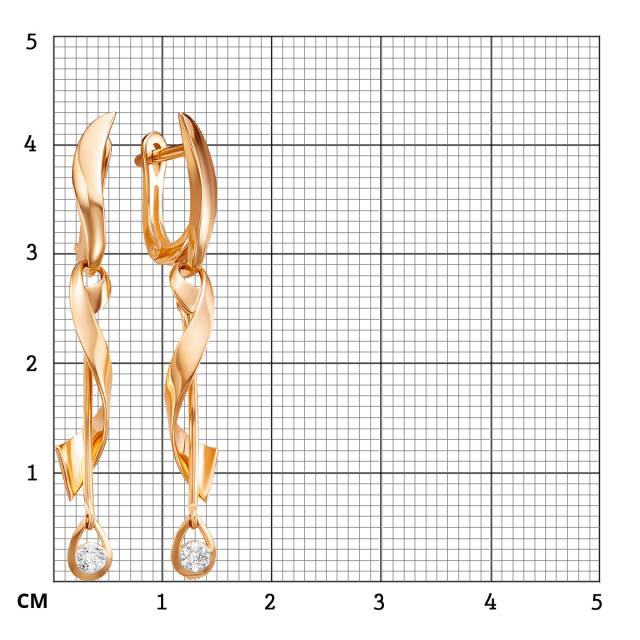 Серьги из красного золота с бриллиантами (054038)