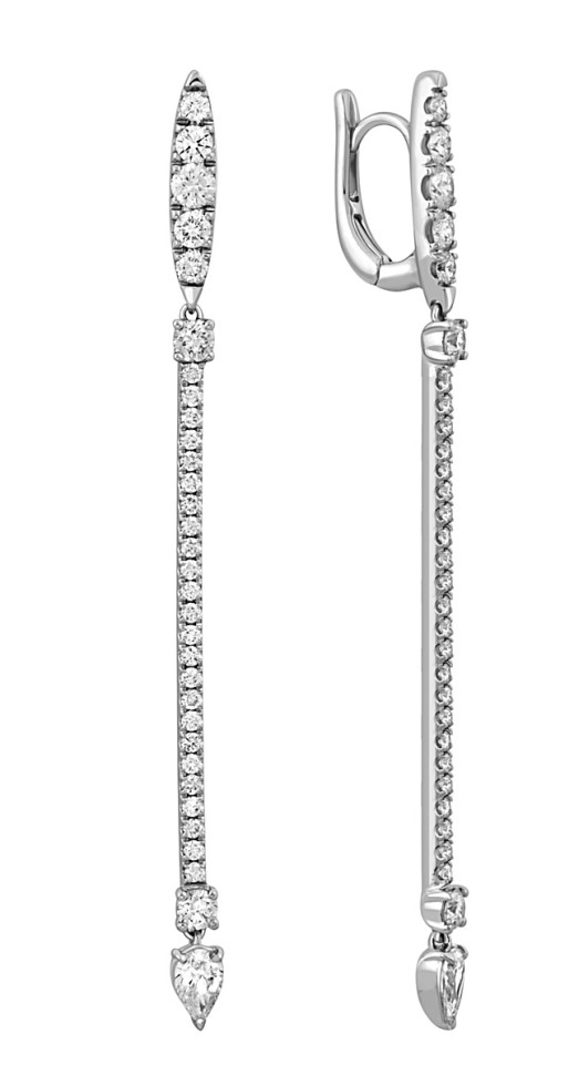 Серьги из белого золота с бриллиантами 