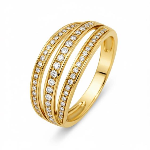 Кольцо с бриллиантами из белого золота (013666)