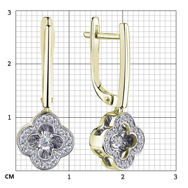 Серьги из жёлтого золота с бриллиантами (060006)