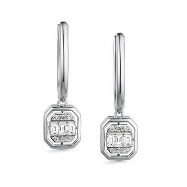 Серьги из белого золота с бриллиантами (059478)